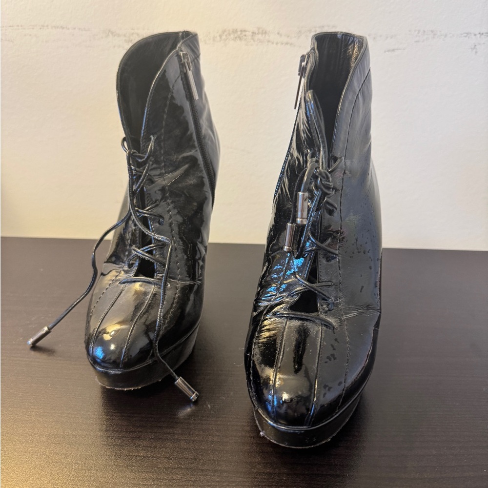 Black Patent Leather Women's Boots